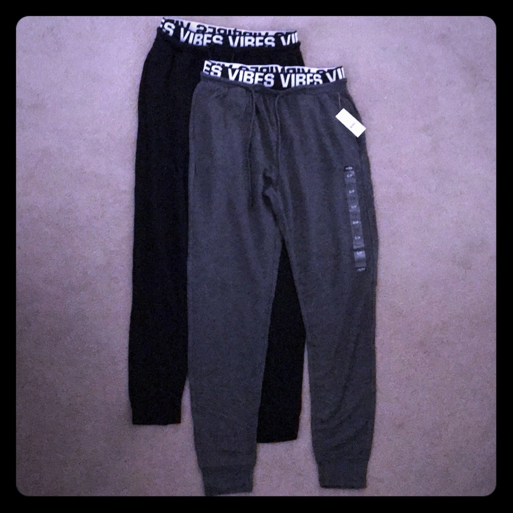 2 pairs of joggers (black & grey)